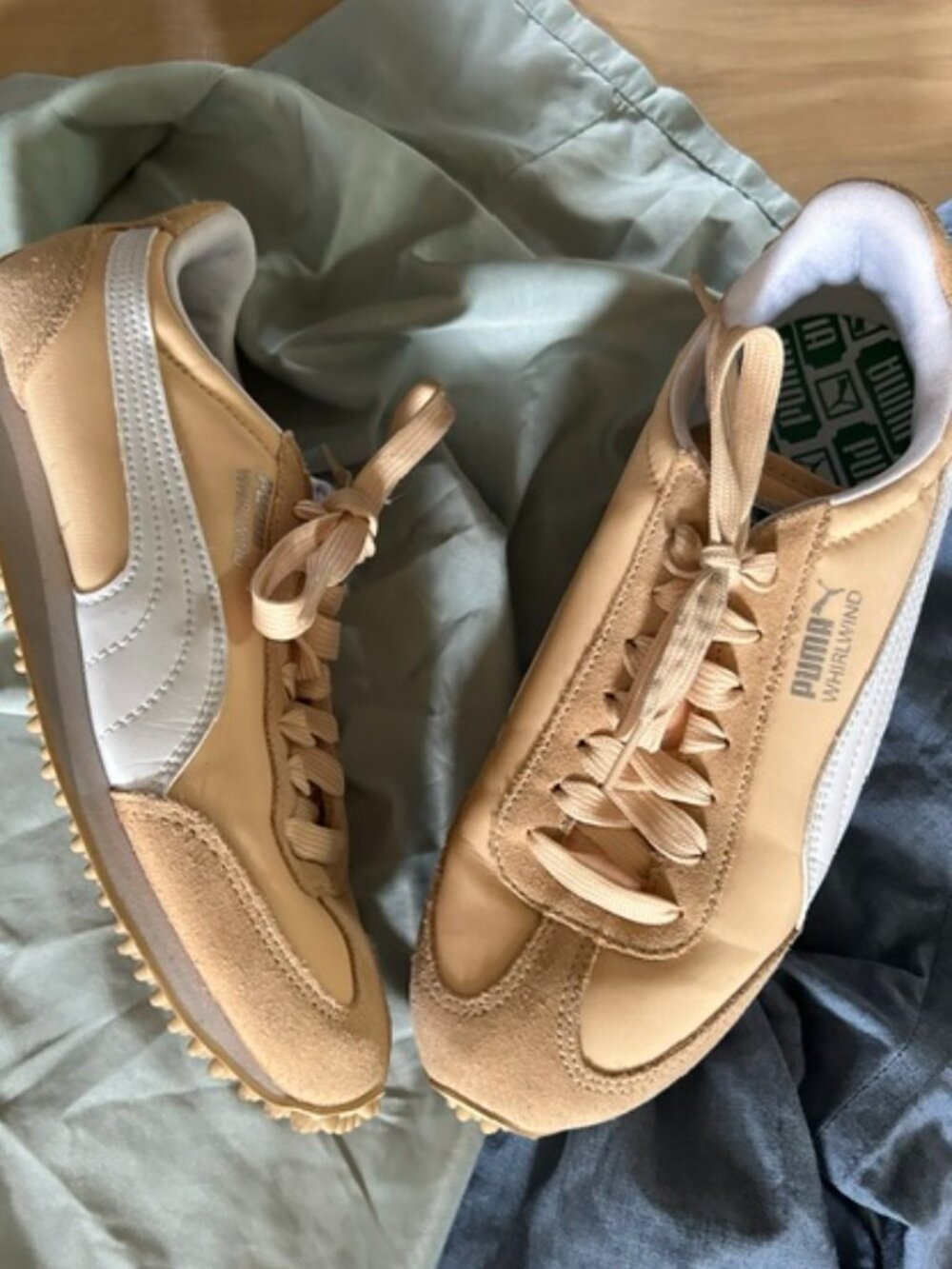 Puma Women's Tan and White Whirlwind Athletic Sneakers